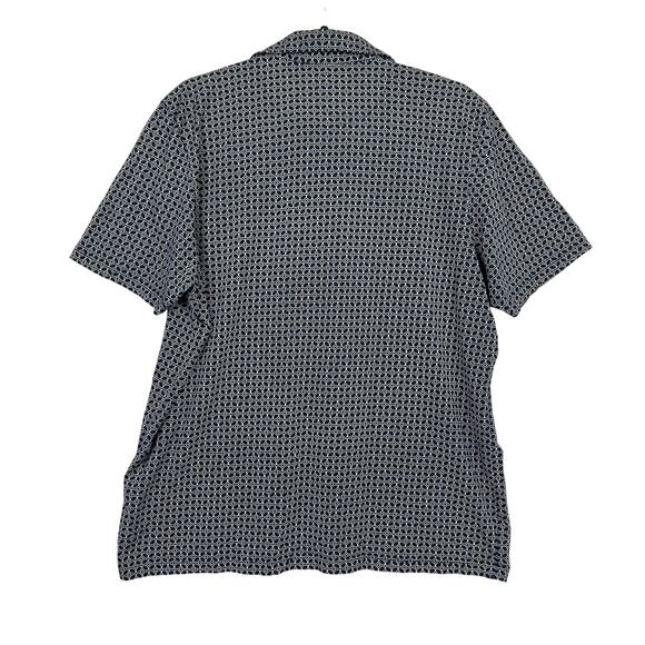 TED BAKER 6 Women's Short Sleeve Navy Blue Preppy Golf Polo Shirt Geometric Prep - Picture 3 of 12